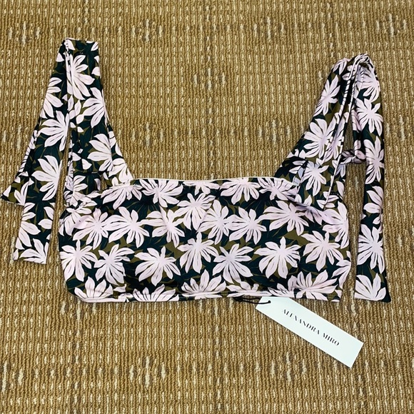 Alexandra Miro The Audrey Bikini Top in Pink Palm Print SZ S M NWT - Picture 3 of 4